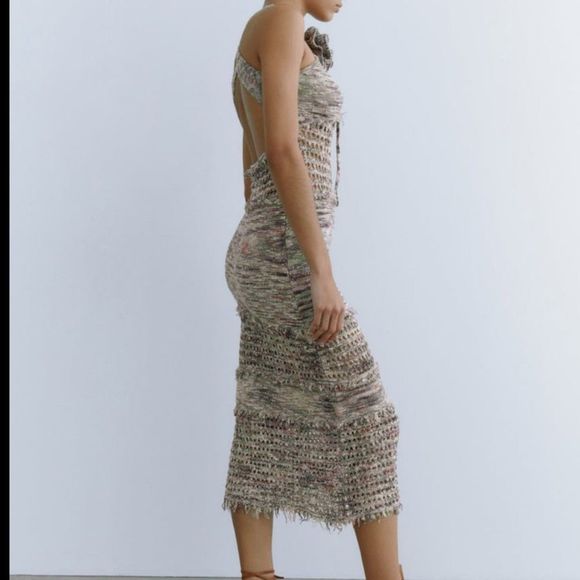 NWT Zara Frayed Knit Dress - Picture 2 of 7